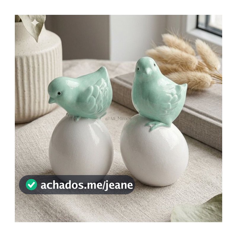 Kit Escultura Pintinho no Ovo  Impermeabilizado - Decoração Artesanal Ati Mimos