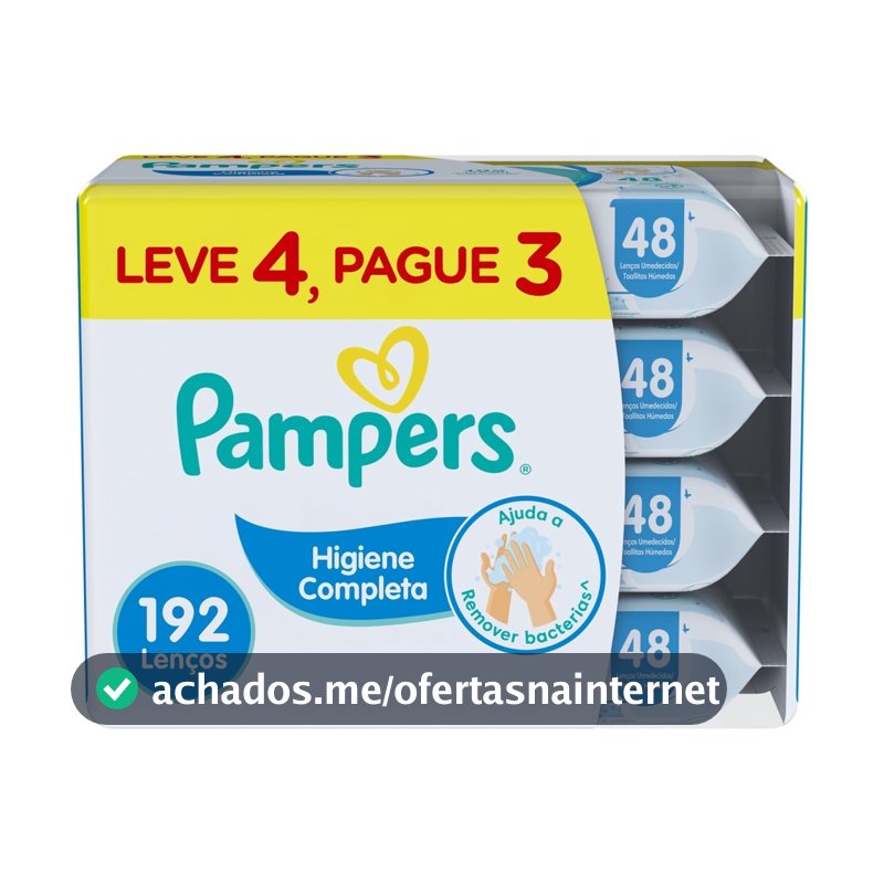 Lenços Umedecidos Pampers Higiene Completa 192 Unidades