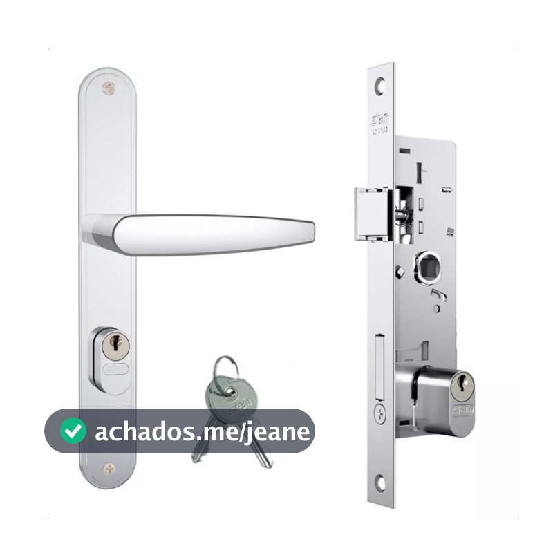 Fechadura Inox 601/33 para Porta de Aluminio c/ 2 Chaves Stam