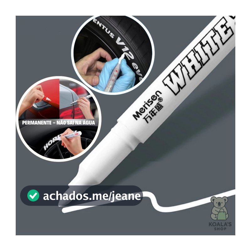 Canetas Branca Permanente Marcadora Pinta Pneu Prova D'Água Retoque e Reparos