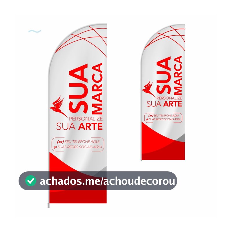 Wind Banner Somente Tecido Dupla Face 2,15m Personalize Sua Marca