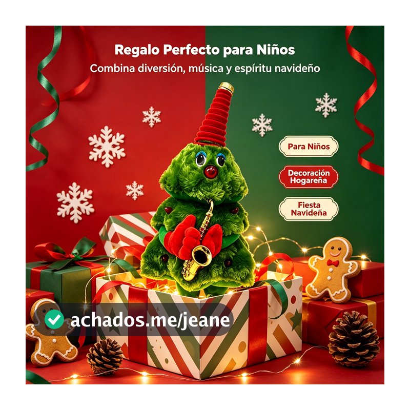 Árvore Natal Pelúcia Elétrica Canta Dança Luminosa Presente Criança Halloween KL-2022