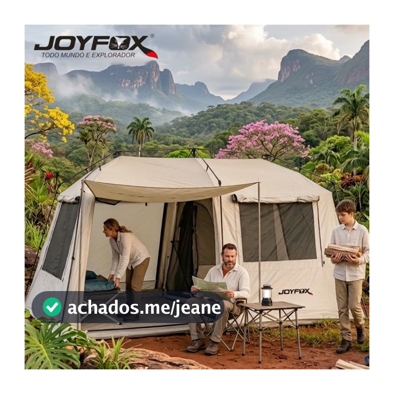 JOYFOX Barraca Camping Acampamento 8-12 Pessoas Montagem automática da tenda 380260200cm