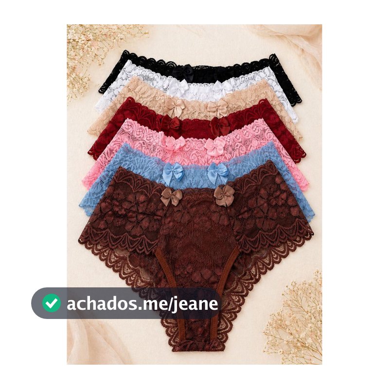 Kit Calcinha Fio Largo de Renda Forrada com Algodao Luxo Levanta Bumbum Sensual Conforto