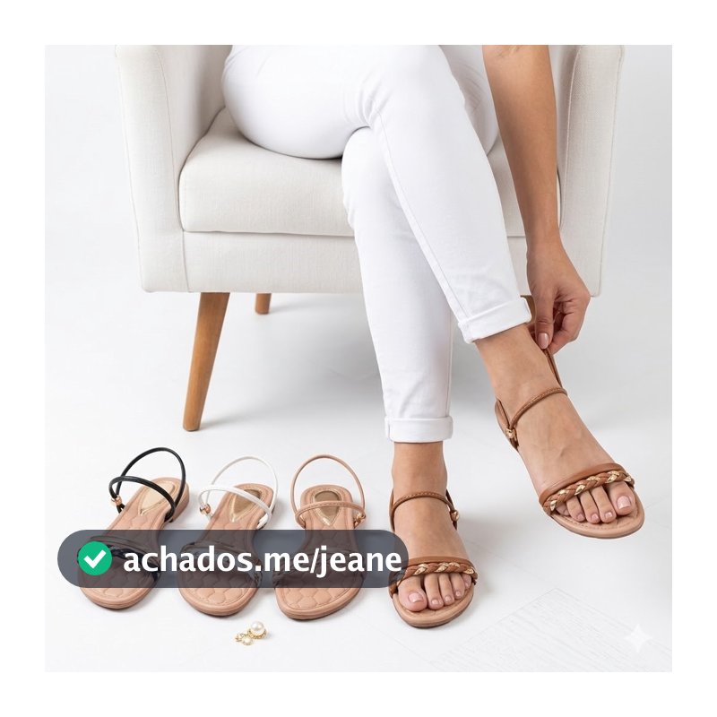 Sandália Rasteirinha Trançada Feminina Confortável Ajustável Antiderrapante Rasteira Chique Diversas Cores