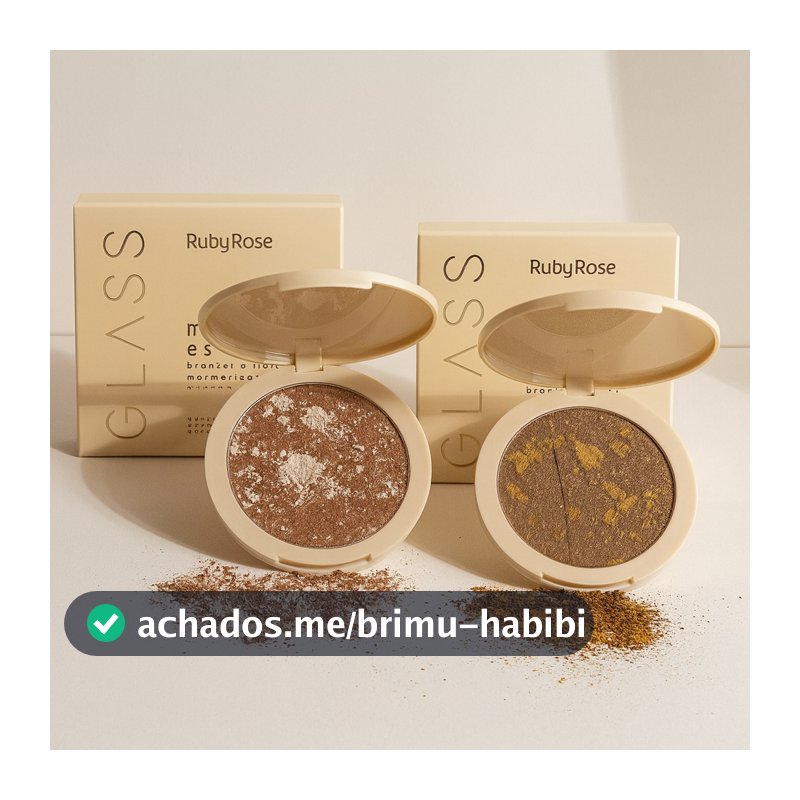 Bronzer Iluminador Maquiagem Marble Essence GLASS BY RUBY ROSE Bronzer Ruby Rose Iluminador em Pó
