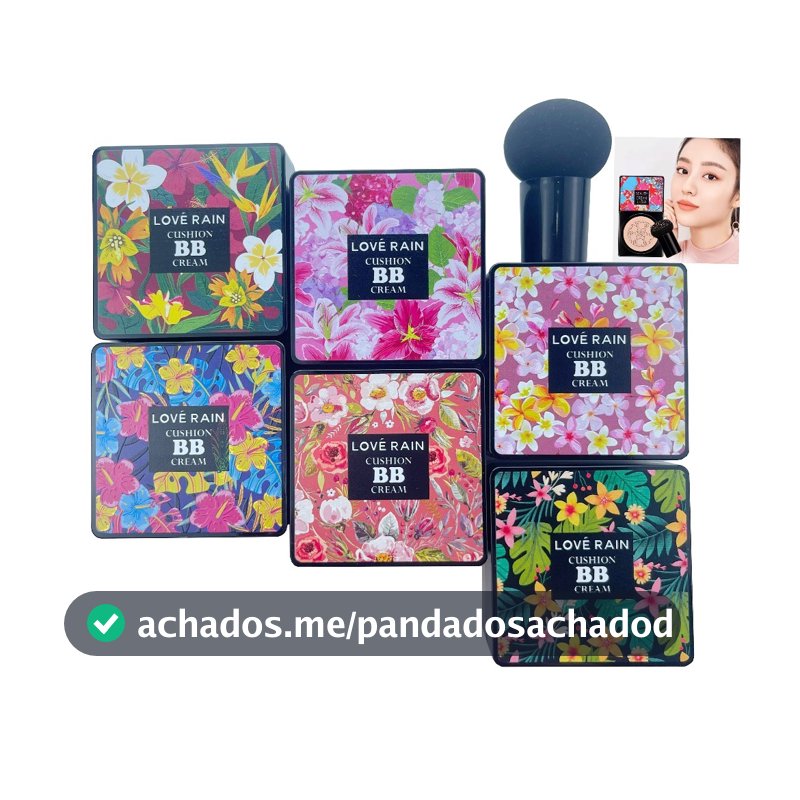BB CreamBase/Corretivo com Esponja com Formato de Cogumelo Base Clareador Maquiagem Creme Clareador Cor Marfim e Natural