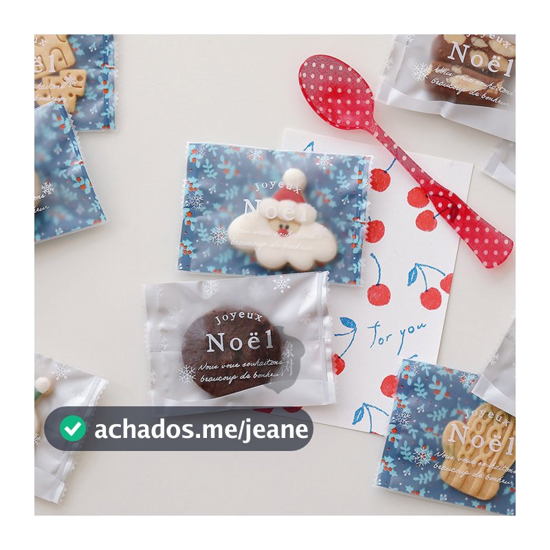 Ins estilo saco de vedação de biscoito de natal duas cores doces Nougat floco de neve crocante biscoito máquina de embal