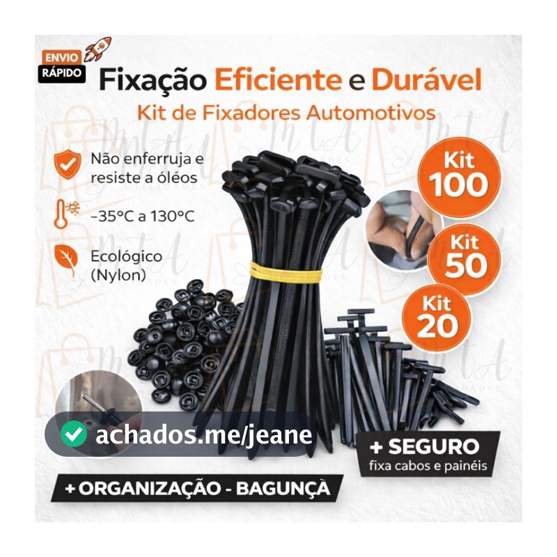 Kit 100/50/20 Abraçadeira Nylon Enforca Gato Cinta Plástica Universal Trava Automático
