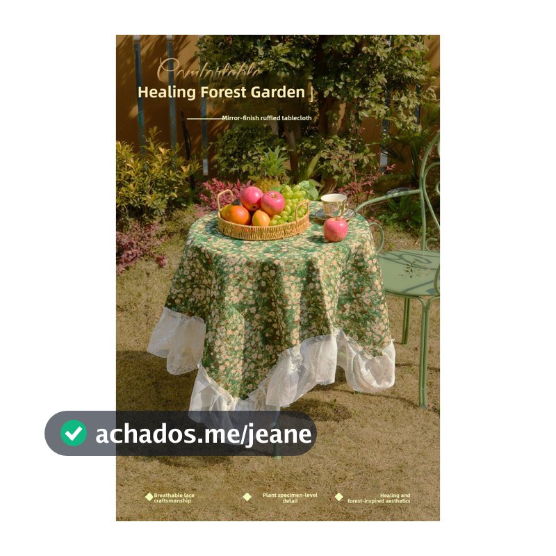 Toalha de mesa Jacquard flor verde toalha de mesa renda babados toalha de cobertura multiuso