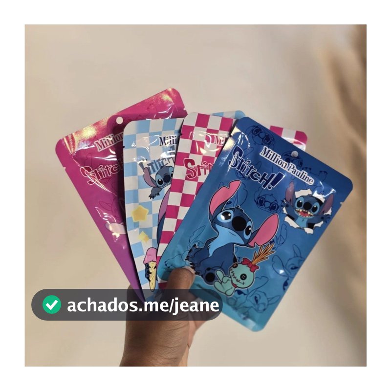 Kit C/10-12-15 Máscaras Facial Hidratante Skincare Coreana Personagens Stitch