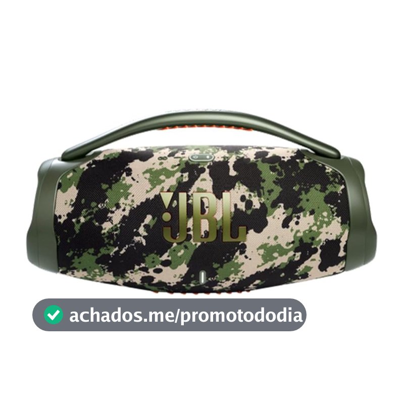 Caixa de Som JBL Boombox 3 -  Bluetooth, À Prova D'água e Poeira - Camuflada