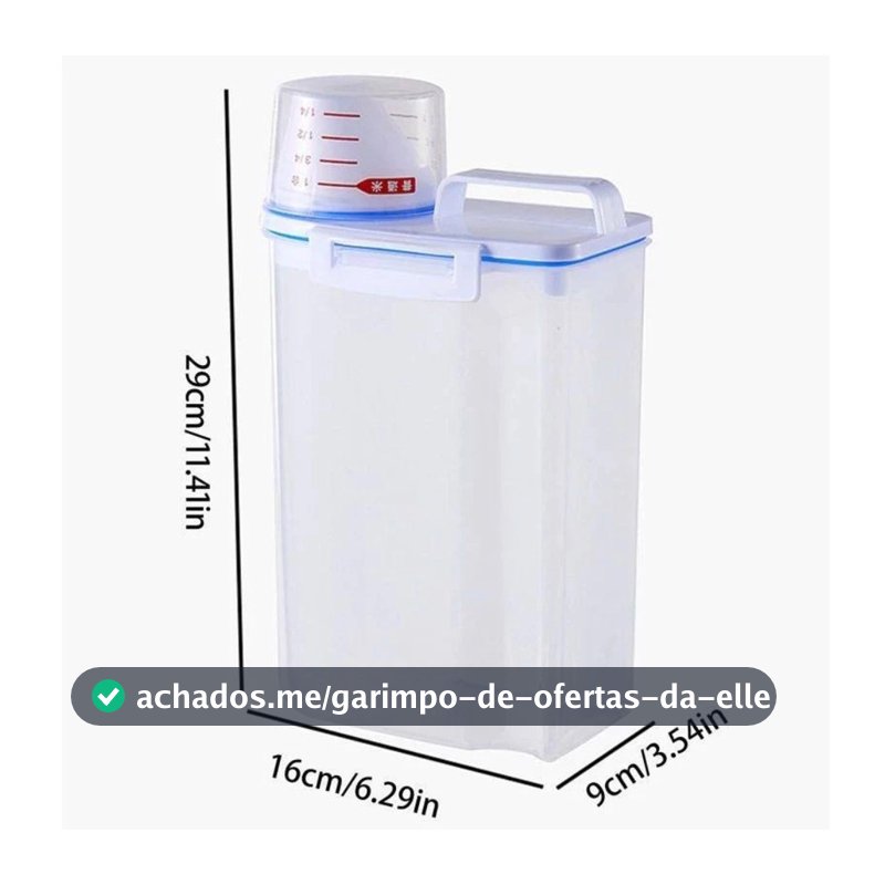 Pote Hermético 2.5L Com Copo Medidor Bico Dosador Cozinha Mantimentos Lavanderia Multiuso Organizado