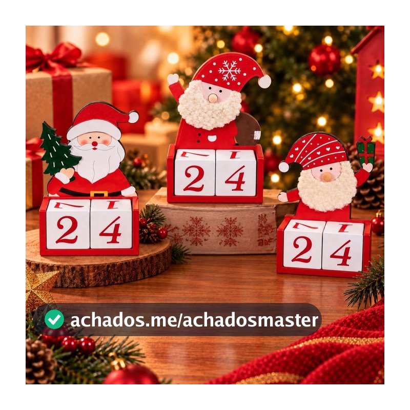 Enfeite Natalino Calendário De Madeira