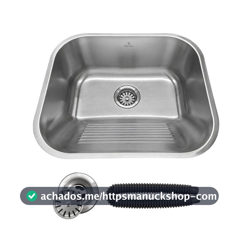 Tanque Para Lavanderia de Aço Inox 40x34cm Escovado Com Ralo