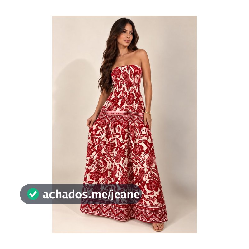 Vestido LONGO Tomara que Caia Elastex inspiração Far verão 2027 Tropical Vestido Natal Ano novo