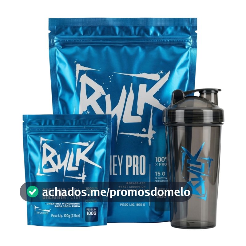 Kit Suplemento Whey Protein + Creatina Pura + Coqueteleira Shaker