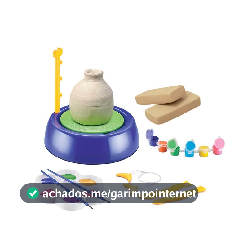 Máquina De Modelar Cerâmica Infantil Brinquedo Com 6 Acessórios A Pilha - Dm Toys