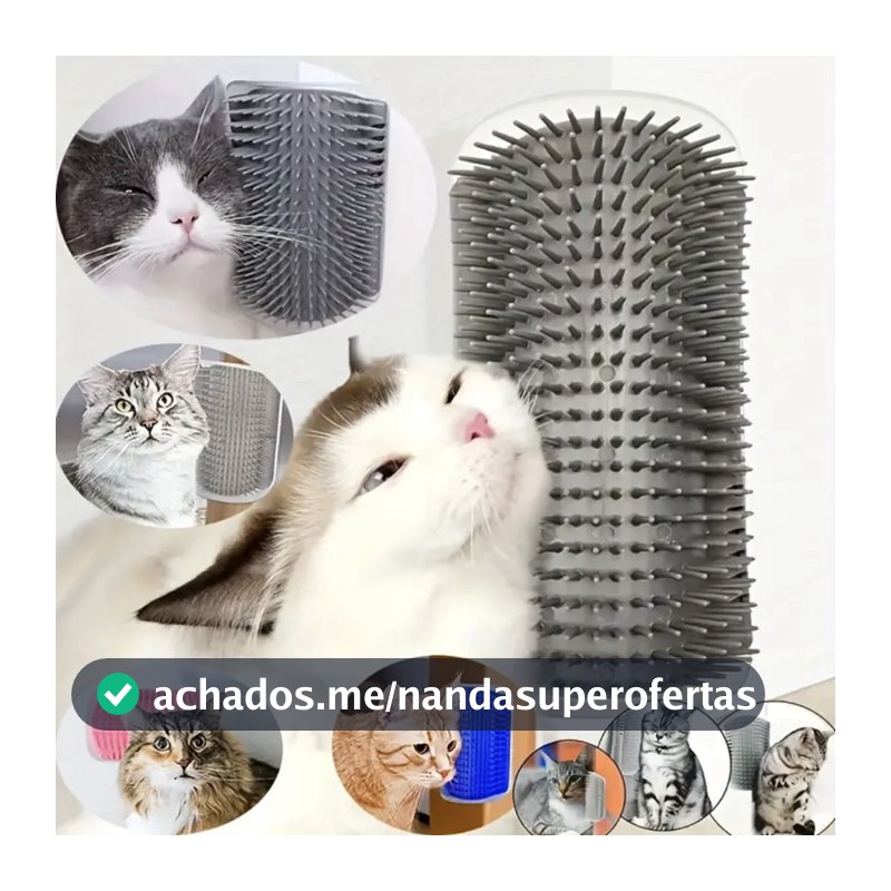 Kit  Peças Escovas de Parede Para Gato - Brinquedo Pet Catnip/ Massagem/ Tira Pelos e Coçador Antiestresse Para Felinos