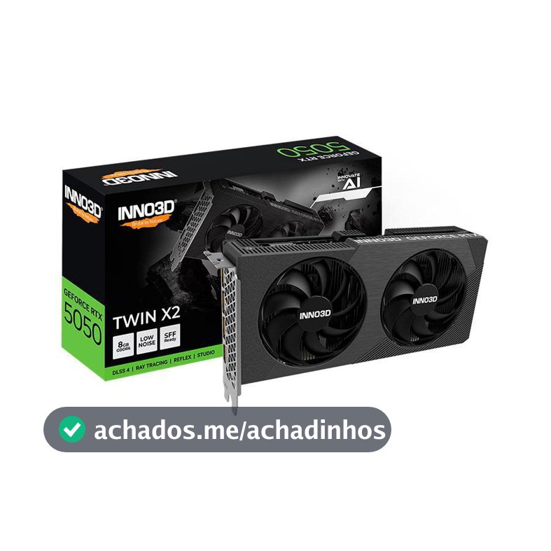 Placa de Video INNO3D GeForce RTX 5050 Twin X2, 8GB, GDDR6, 128-bit, N50502-08D6-174071N