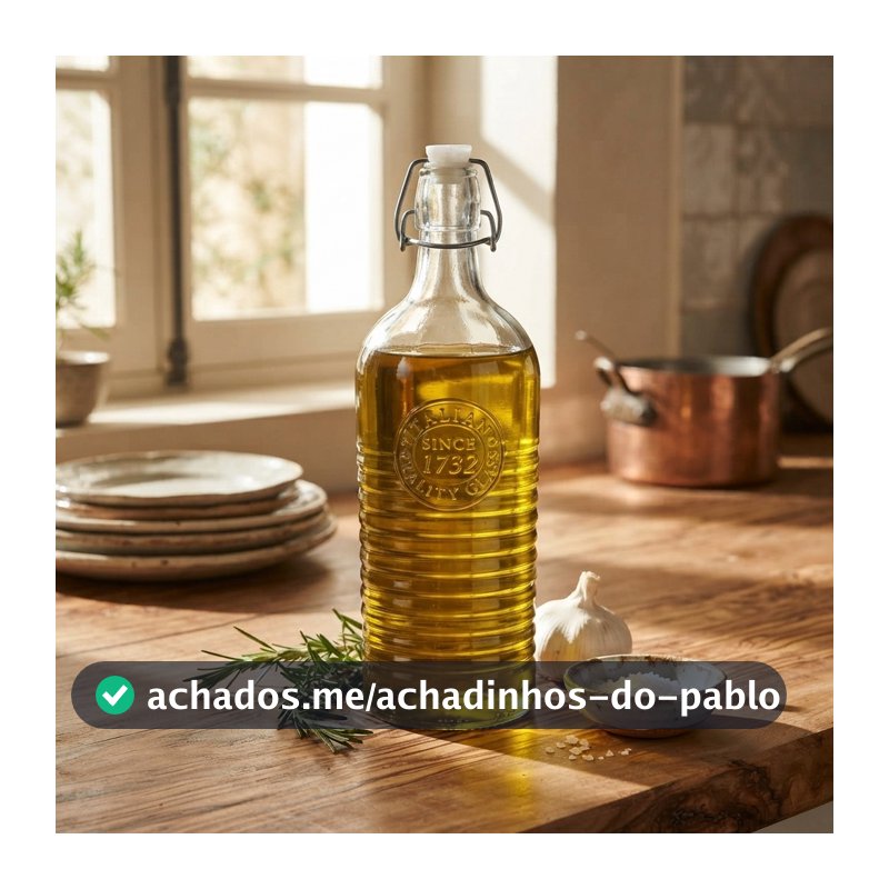 Garrafa de Vidro 1L com Tampa Hermética Lyor para Água Sucos e Bebidas Geladeira Cozinha Suco Chá Vitaminas Refresco Bar