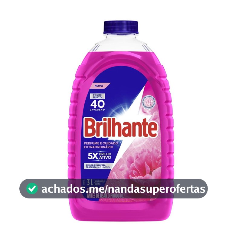 Lava-Roupas Líquido Brilhante Perfume e Cuidado Extraordinário Galão 3l