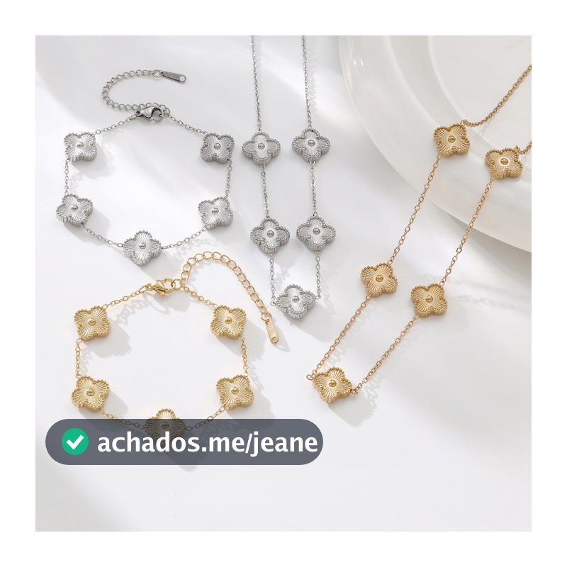 Colar Com 5 Flors  Em Aço Inoxidável  Não Desbota Moda Feminina