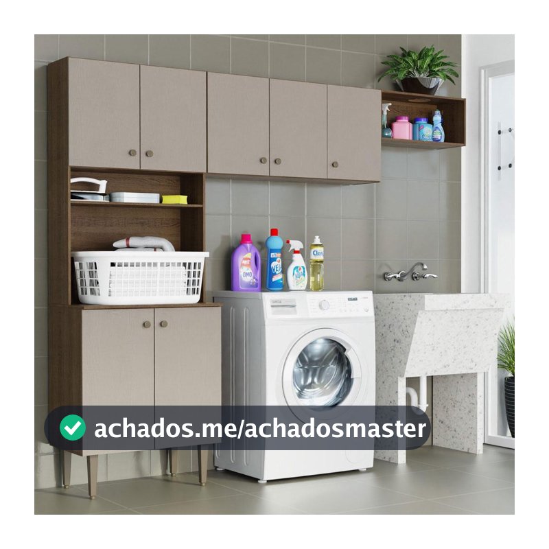 Kit Área de Serviço Lavanderia 235cm Rustic/Crema Gourmet Madesa