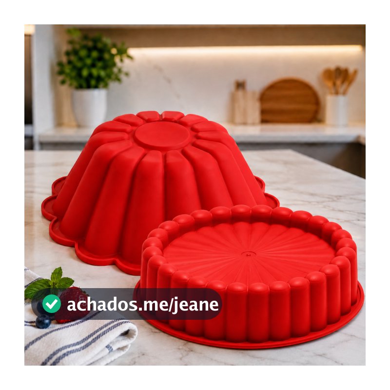 Kit 2 Formas Assadeira Silicone Antiaderente Bolo Air Fryer Pudim Pão Decorada 3D Utensílio Cozinha