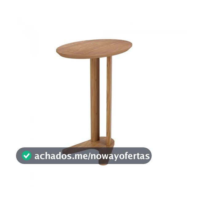 Mesa Auxiliar Lateral para Sofá 60cm 100% MDF Oval Organico Decoração Elegante