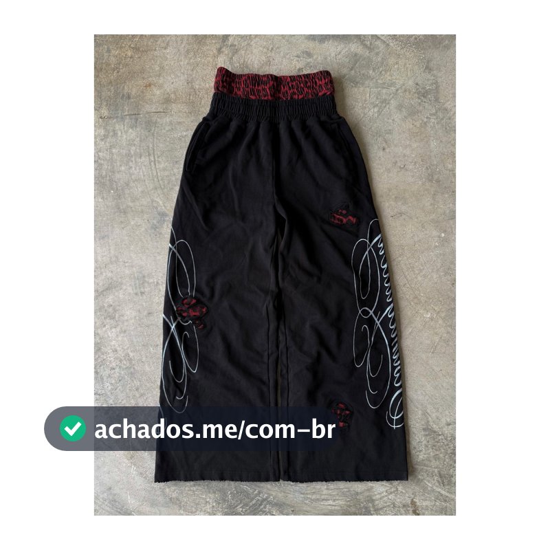 Retro Solto Y2K Americano Leopardo Impressão Calças Casuais Estiramento Punk Bordado Corda Sweatpants Dos Homens Retas