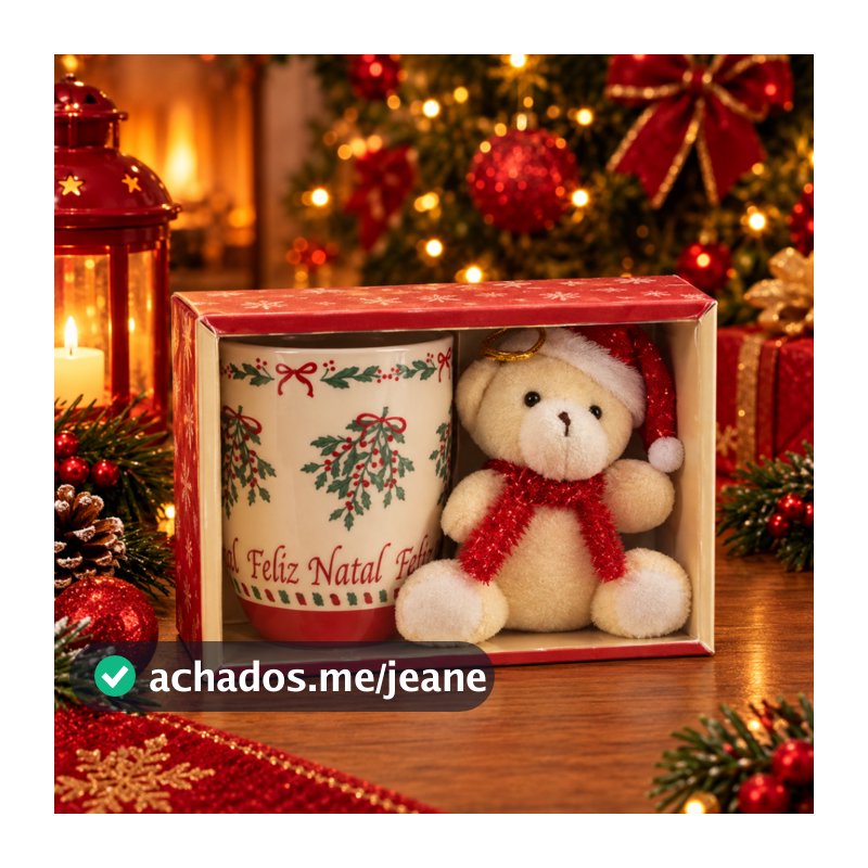 Kit Caneca Cerâmica + Urso De PelúciaIdeal Para Presente Natal