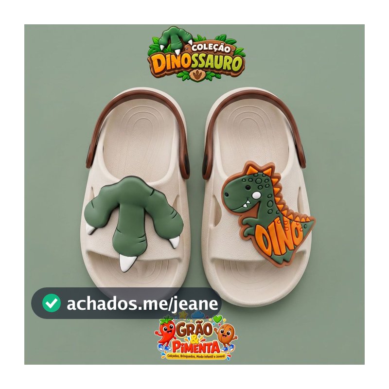 Chinelo Nuvem Infantil Menino Dino Super Leve Macio Confortável Antiderrapante Slide