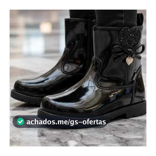 Bota Infantil Ortopasso Love Menina Verniz Feminino Feminina Blogueirinha Blogueira Coturno Inverno