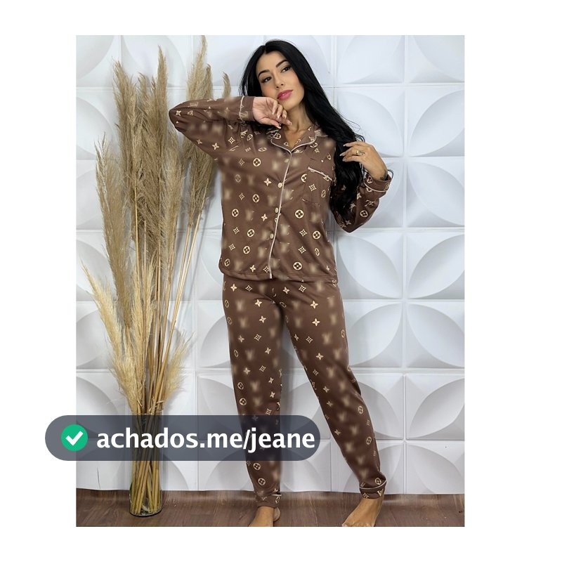Pijama Longo Blogueirinha Americano Feminino Adulto Inverno Botão Gestante Amamentação Lançamento