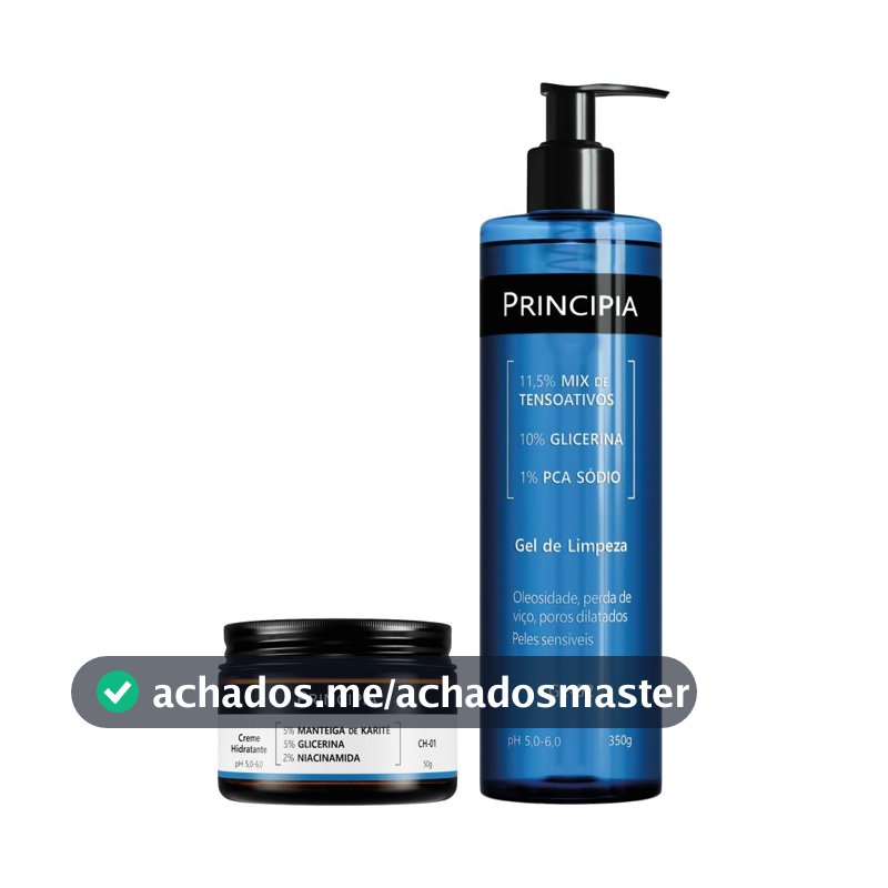 Principia Kit Todo Tipo de Pele Dia/Noite c/ Gel de Limpeza GL-02 + Creme Hidratante CH-01