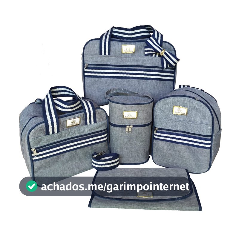 kit bolsa bebê luxo maternidade com porta mamadeira e trocador várias cores
