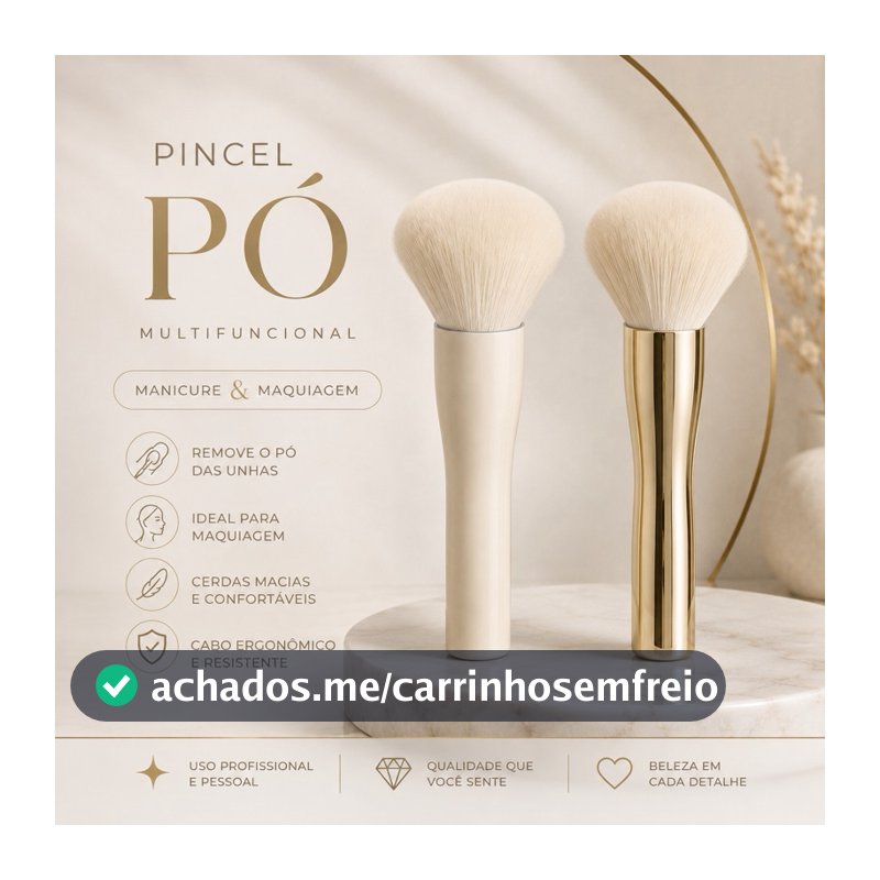 Pincel para Pó de Unha e Maquiagem Manicure Nail Designer Pincel para Pó Facial