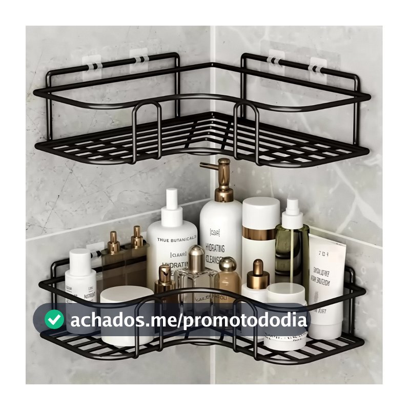 Suporte Organizador De Metal Rack De Parede Banheiro Cozinha Prateleiras Porta Shampoo