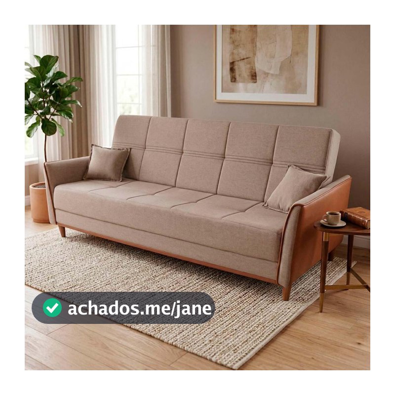 Sofá Cama Sérvia 2,00m Bege Linho - King House