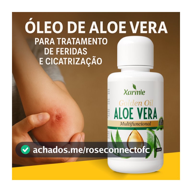 Óleo de Aloe Vera Babosa para Tratamento de Feridas e Cicatrizes 100ml