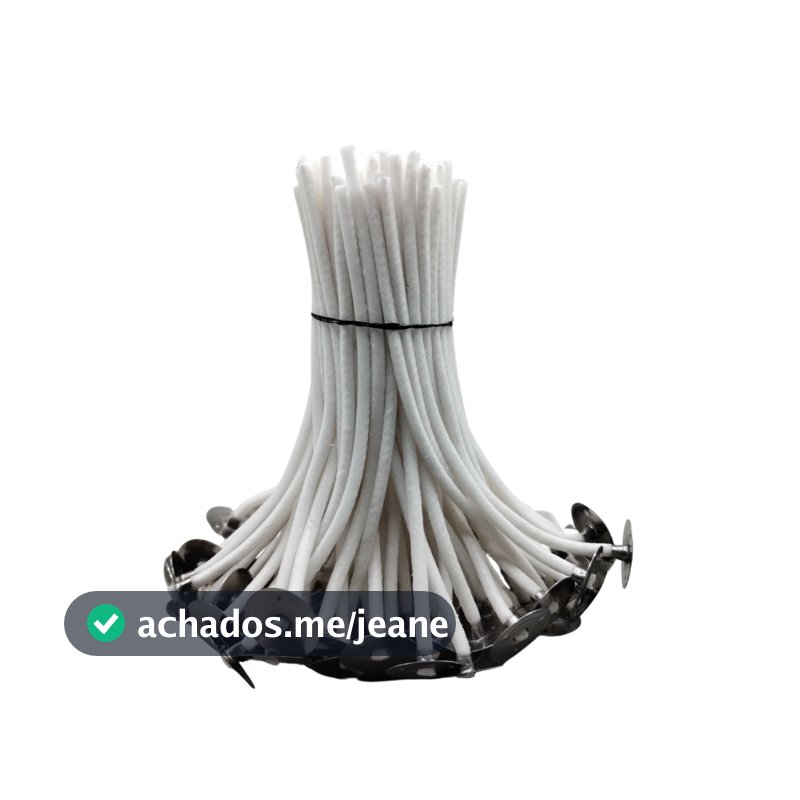 Pavio Para Vela Aromática Decorativas Grosso 100% Algodão Parafinado 3mm 10cm Casamento 50 Un B2040