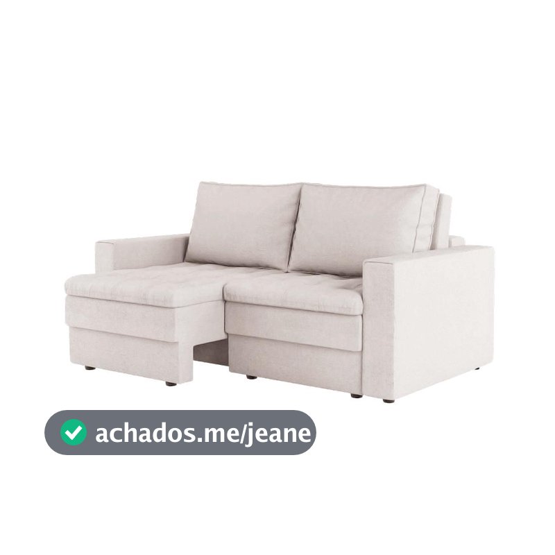 Sofá 3 Lugares Retrátil Berna Linho Cru 180 cm