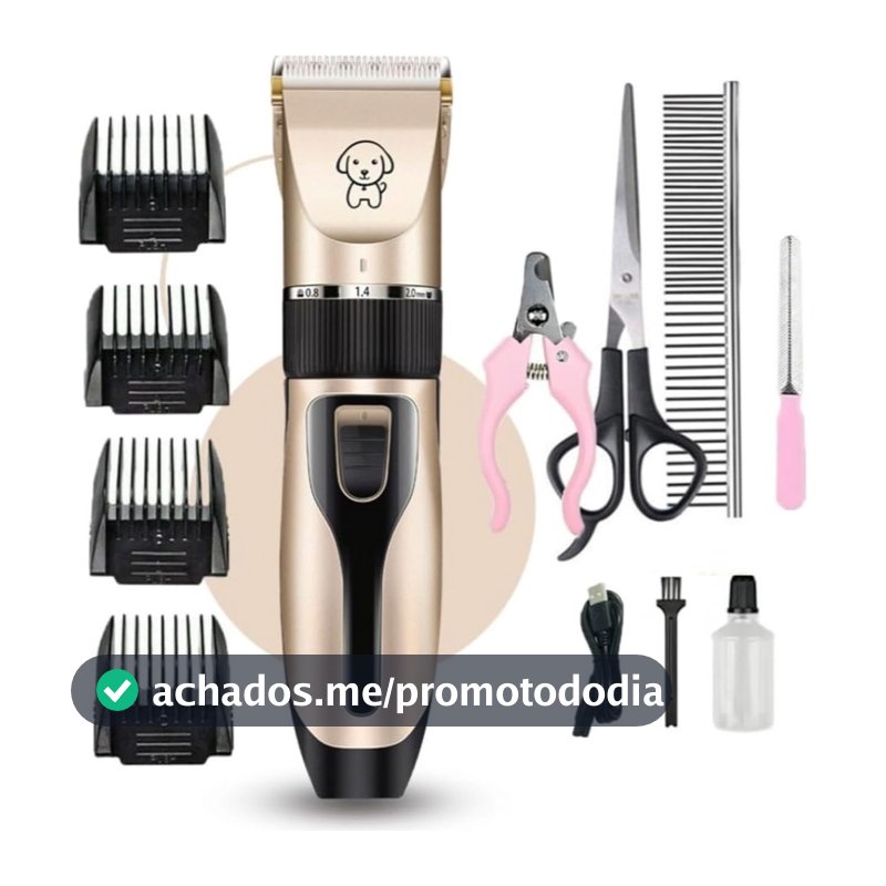 Kit Máquina Para Tosar Pet + Tesoura + Pente + Lixa Máquina Profissional Para Cachorro & Gato