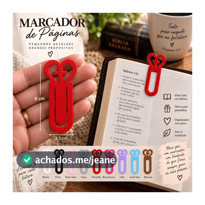 Kit Marcadores de Página Cristão Bíblia Marcador de Livro Cristão Lembrancinha Evento Gospel