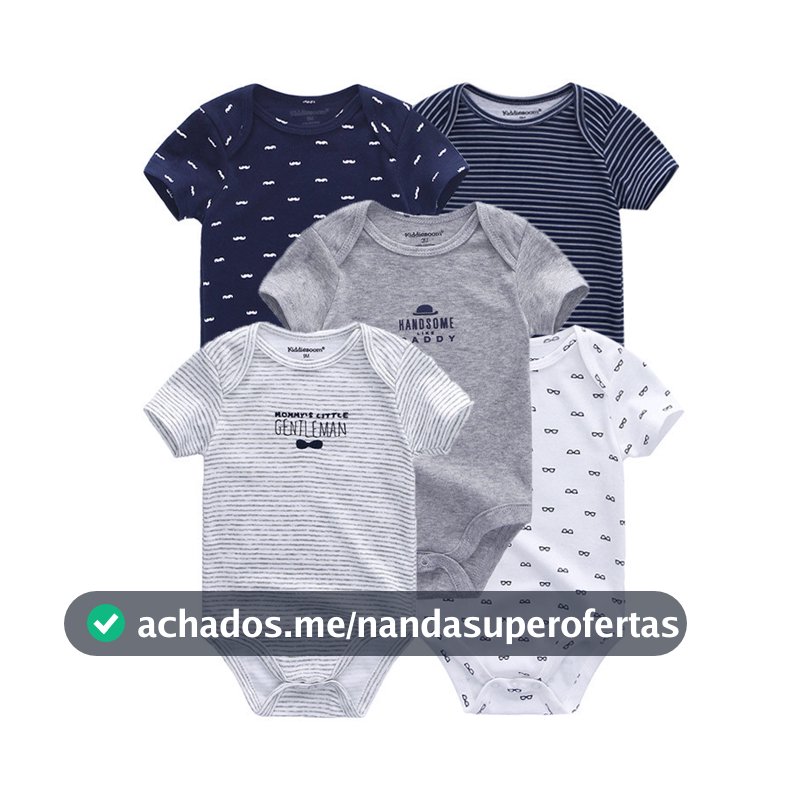 Kiddiezoom 5 Peças Moda Recém-Nascido Desenho Animado Manga Curta Bebê Menino Menina Bodysuits Macios 100 % Algodão Maca