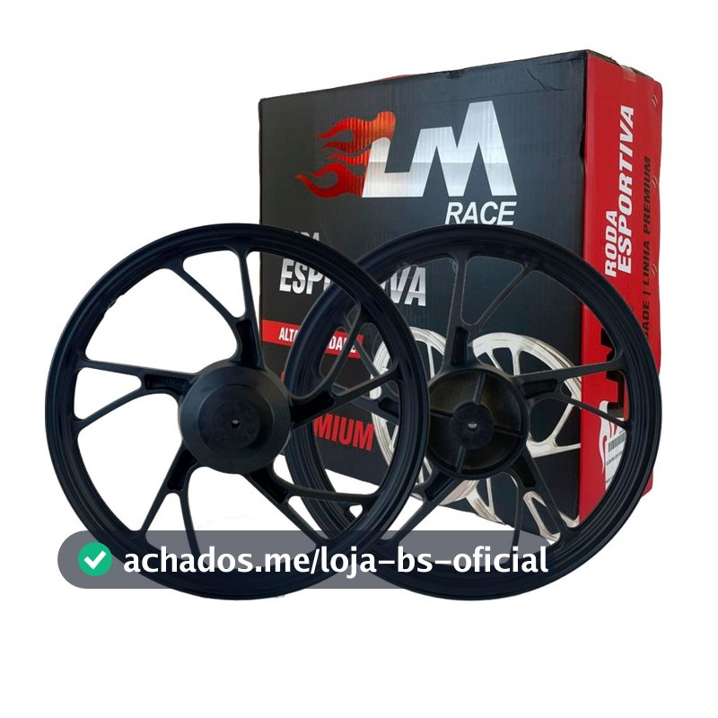 Jogo Roda Pé De Galinha Cg Titan 150 160 Liga Leve Freio A Tambor Lona Com Rolamento Cor Preta
