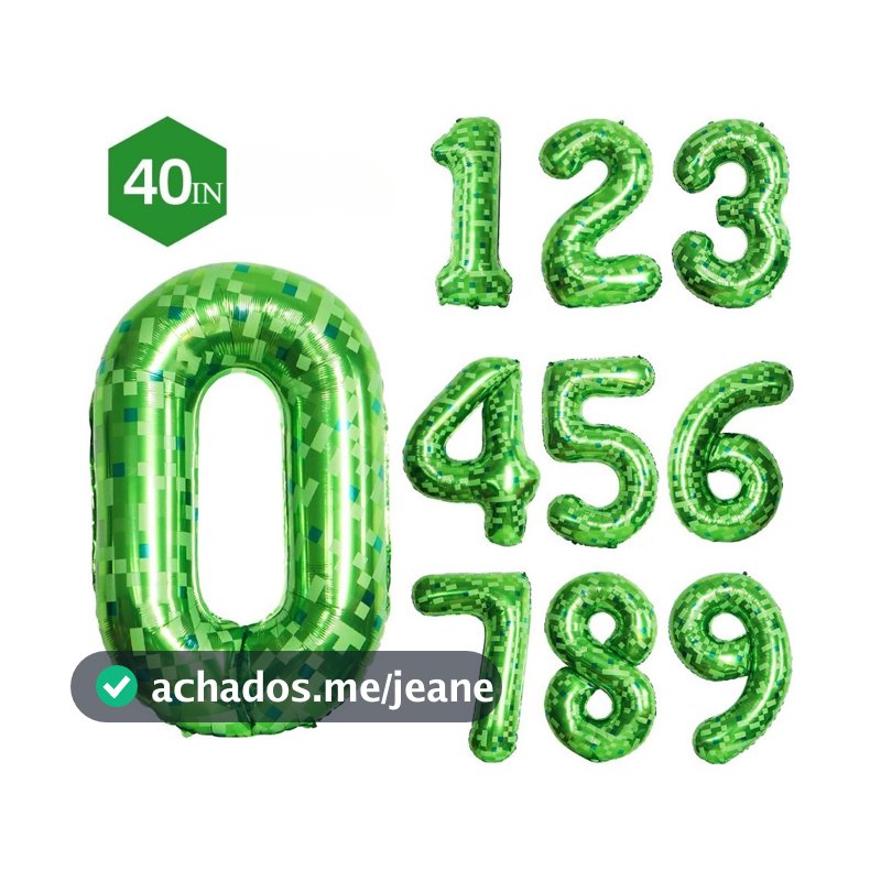 40 Polegada Gigante Verde Pixel Tema Número Balões De Folha Grande Festa Decoração Aniversário