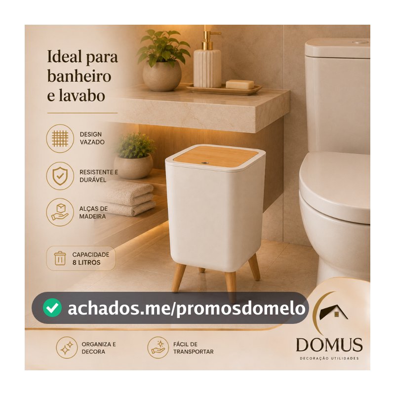 Lixeira Tampa Click Dispenser Integrado De Sacos De Lixo Banheiro Lavabo Cozinha Escritório
