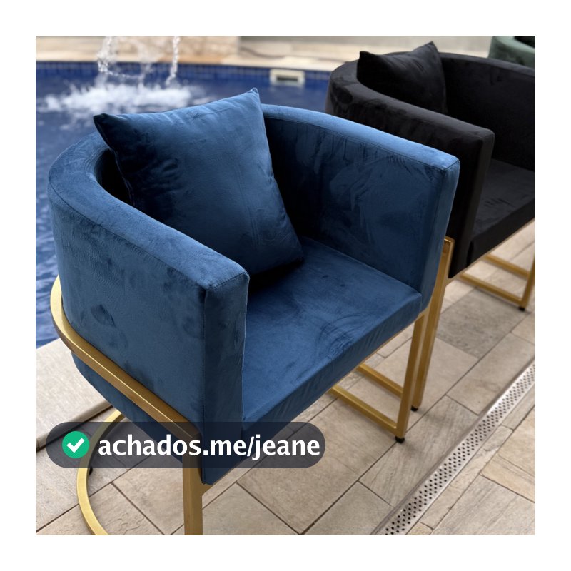 Poltrona BETINA Luxo veludo Premium Cadeira Jantar Clinica Escritorio Recepçao Decoraçao